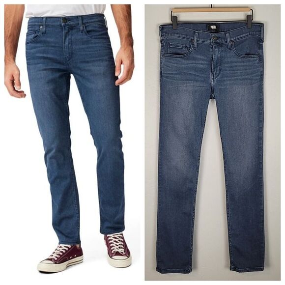 Paige Size 30x32 Federal Slim Straight Jeans Stretch Lopez Blue - Picture 1 of 12